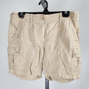 Tommy Bahama Beige Linen Cargo Shorts Size 6